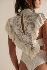 Nightcap Fleur Lace Apron Bodysuit