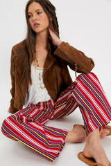 Laagam Leroy Red Striped Twill Pants