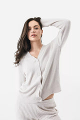 Sunday Citizen Cloud Cool Oversized Ribbed Buttoned Cardigan