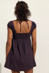 Nina Babydoll Cotton-Linen Mini Dress