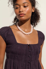 Nina Babydoll Cotton-Linen Mini Dress
