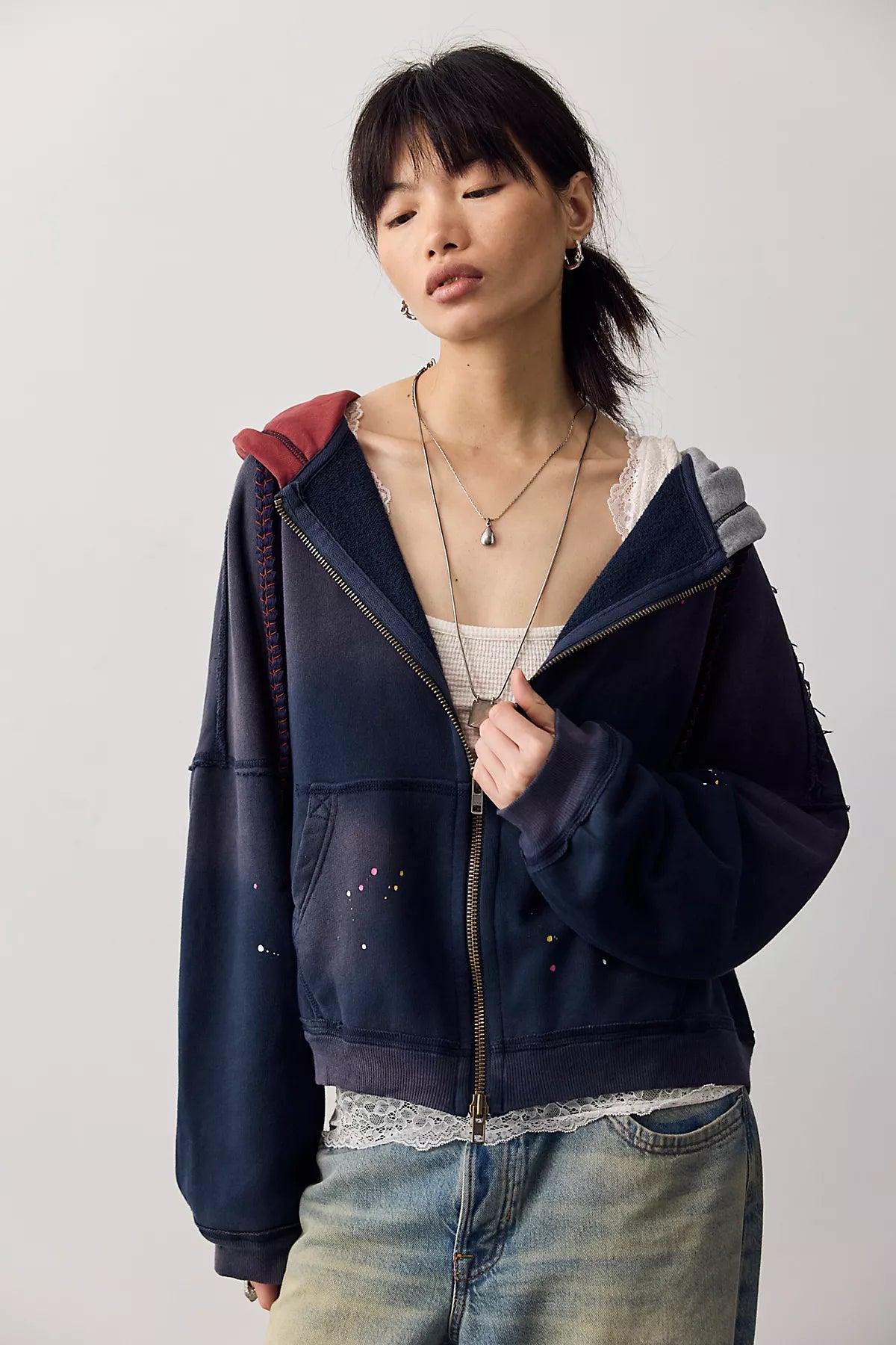 We The Free Fun Pieced Zip-Up