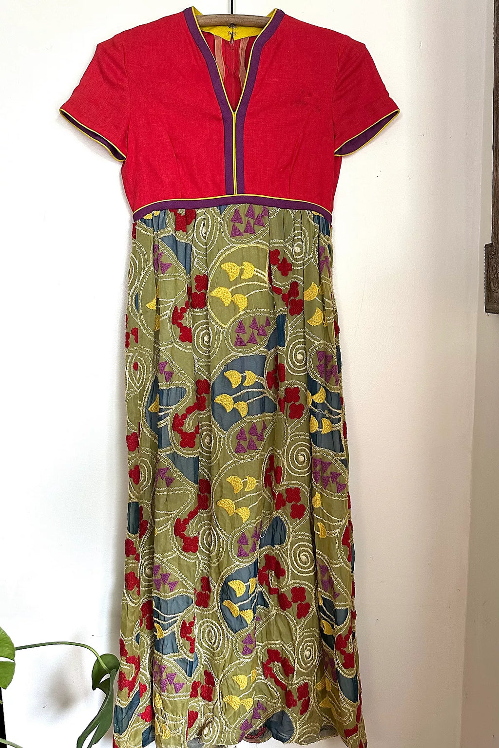 1960s Malcom Starr Embroidered Maxi Dress Selected by Grievous Angel Vintage
