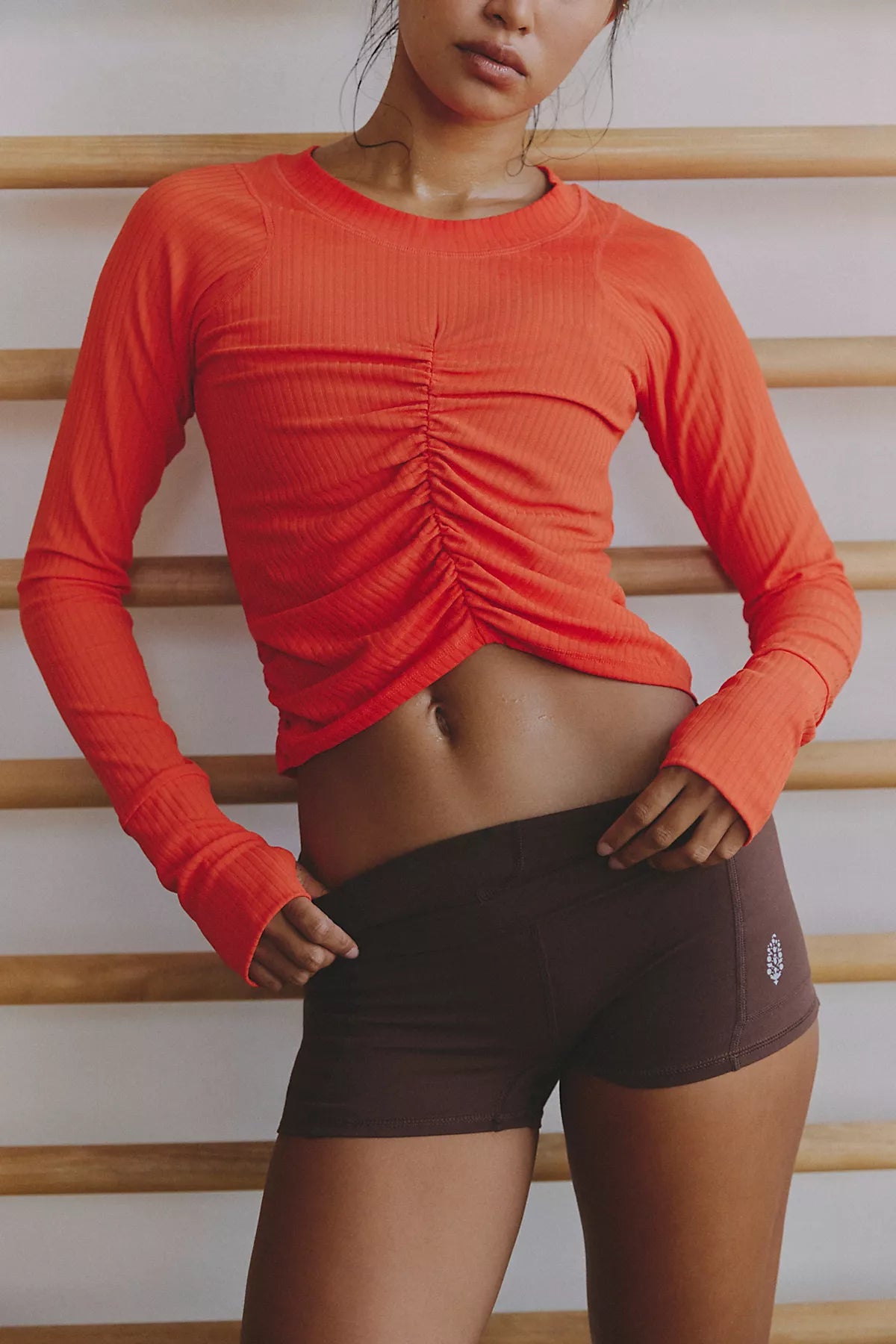 Tempo Ruched Ribbed UV Protection Long Sleeve